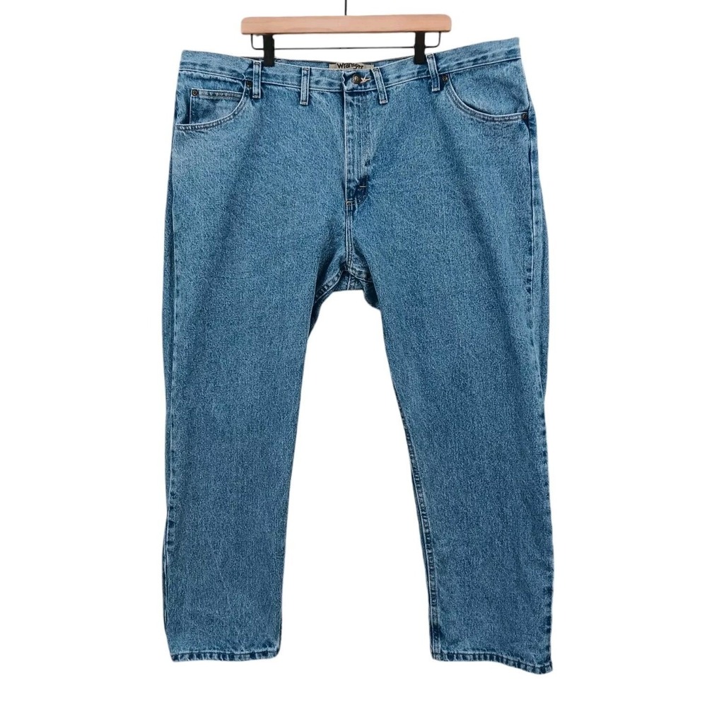 Wrangler Authentics Jeans Mens 46x30 Blue Regular Fit Denim Classic Workwear